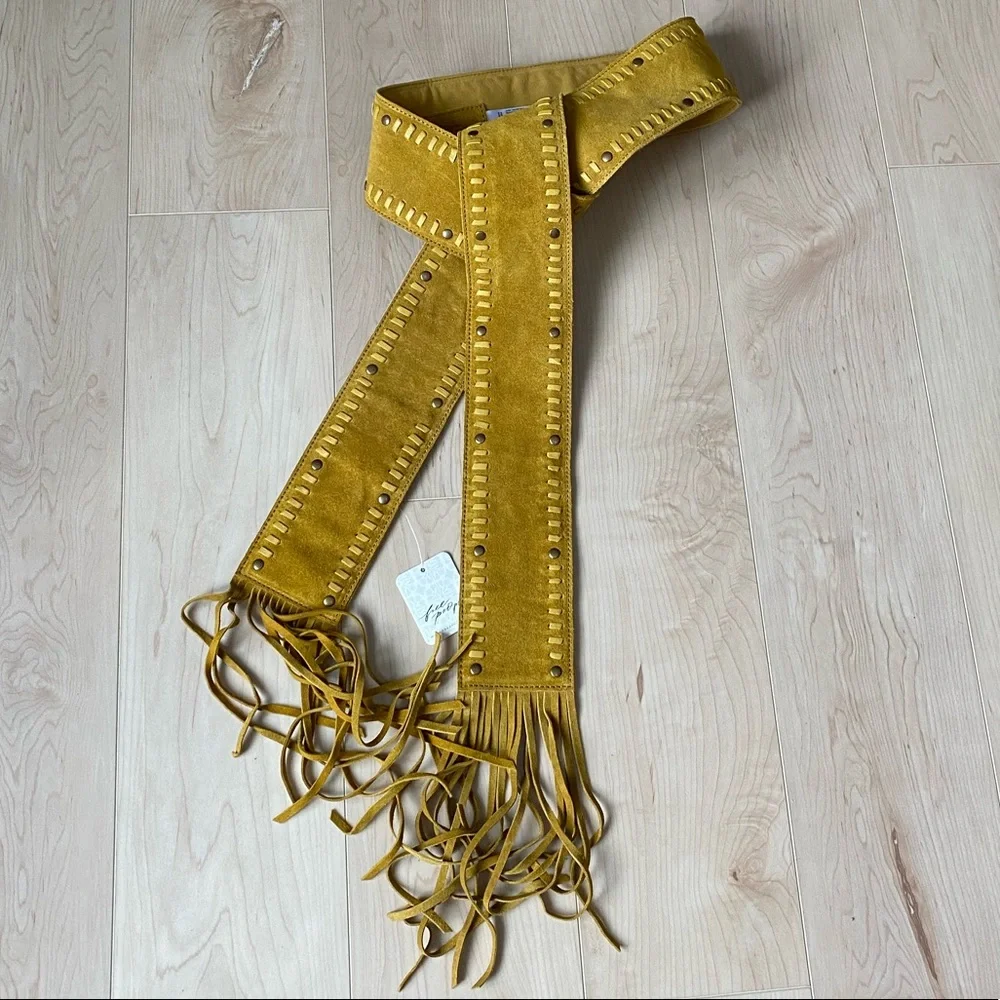 FREE PEOPLE NWT Leather Kimono Belt - Picture 2 of 4